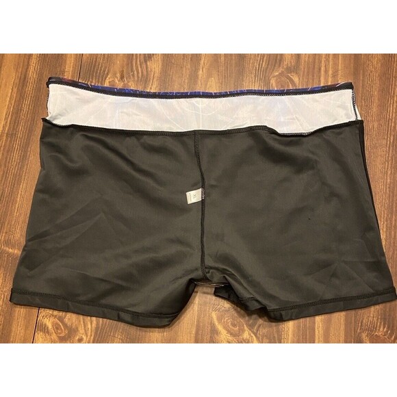 Black Woman Size XL Peacock Print Booty Shorts Stretchy Athletic Weightlifting - Picture 2 of 11